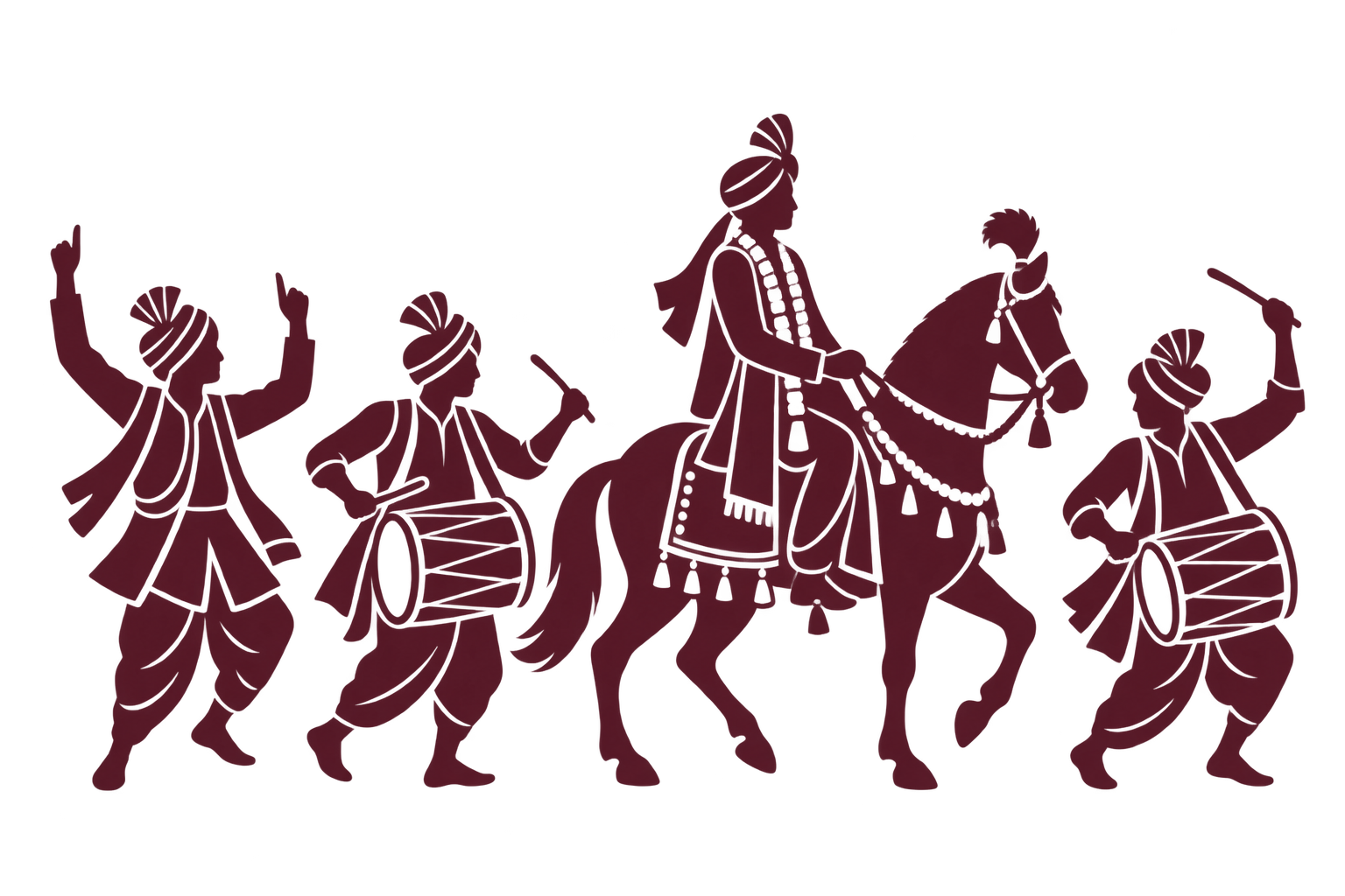 Single-colour baraat procession emblem